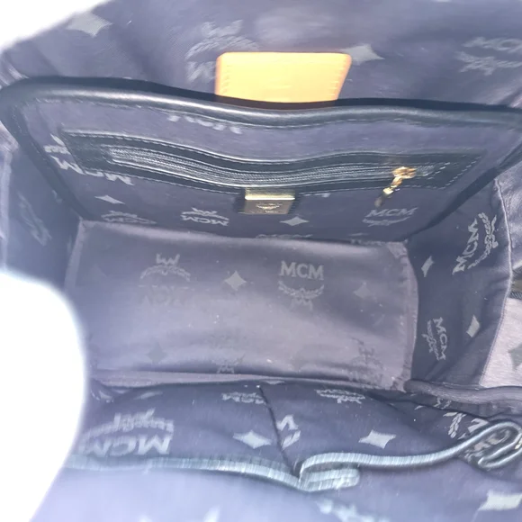 MCM Black and Gold Studded Backpack - Picture 14 of 16